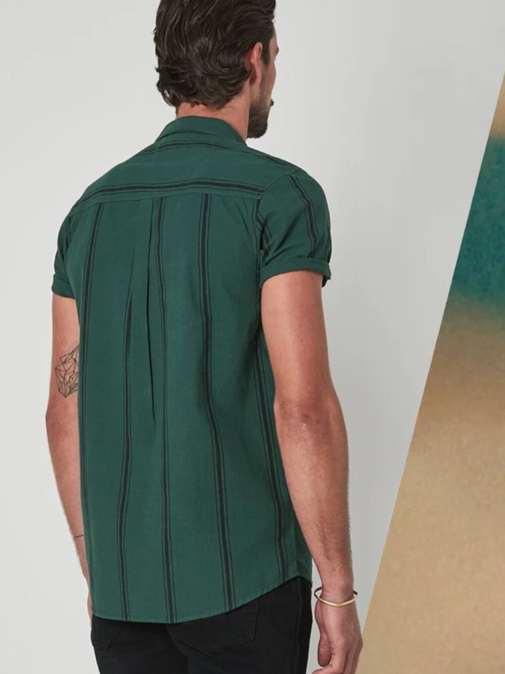 Rolla's Green & Black Stripe Casual Shirt